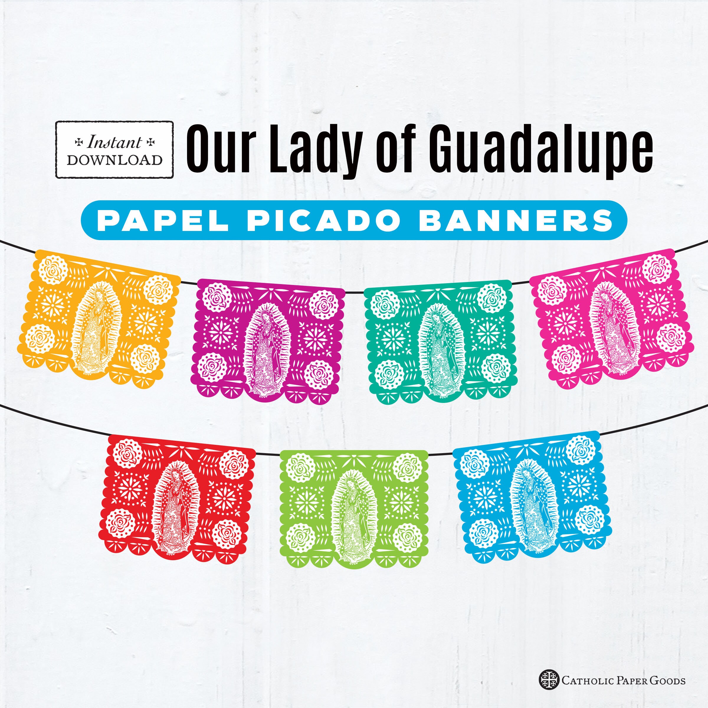 Our lady of guadalupe bundle novena in spanish coloring pages triptych tabletop shrine juan diego tilma fact sheet papel picado banners