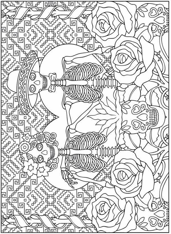 Papel picado para colorear dia de muertos dibujo dia de muertos dia de los muertos