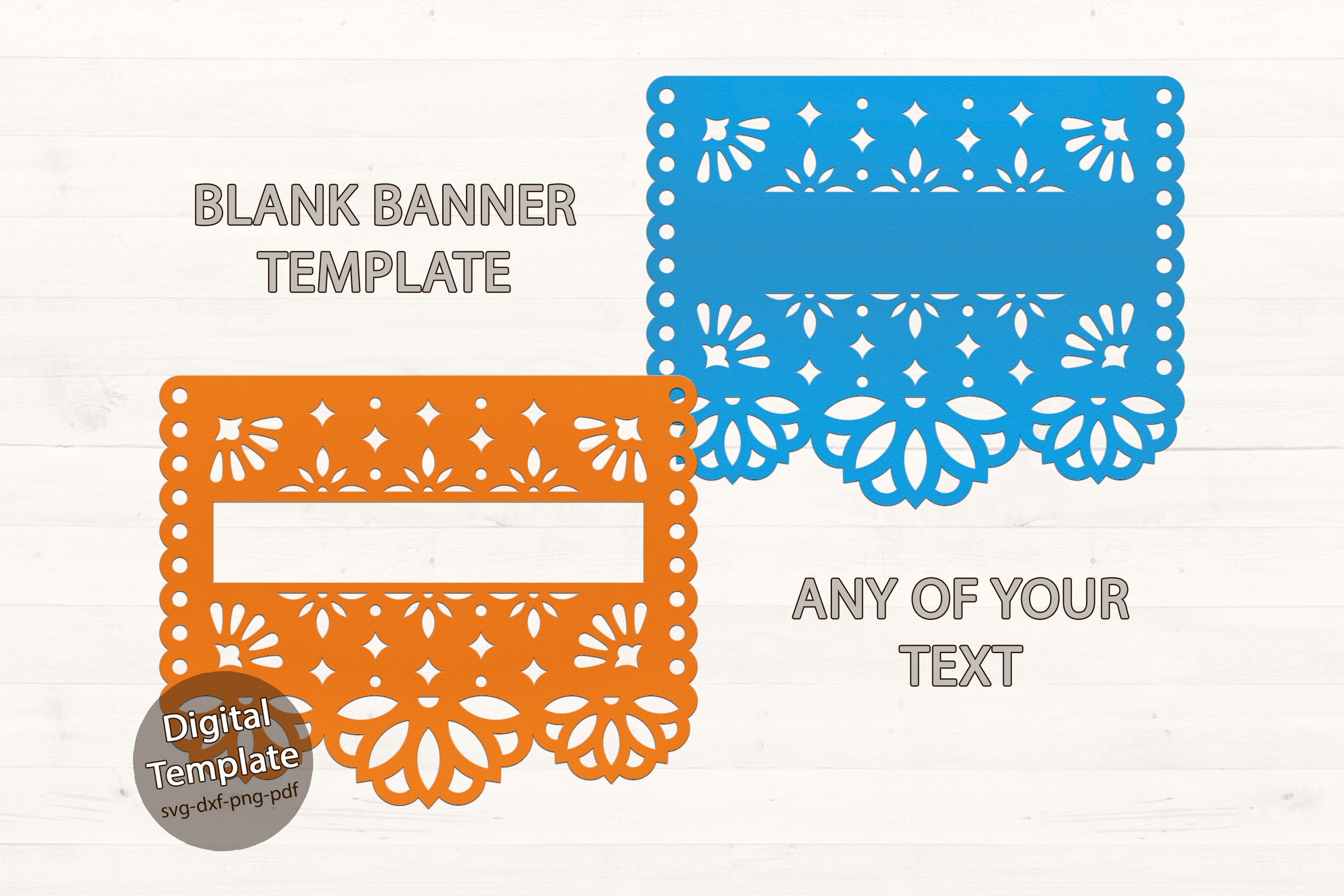 Svg blank banner template papel picado banner