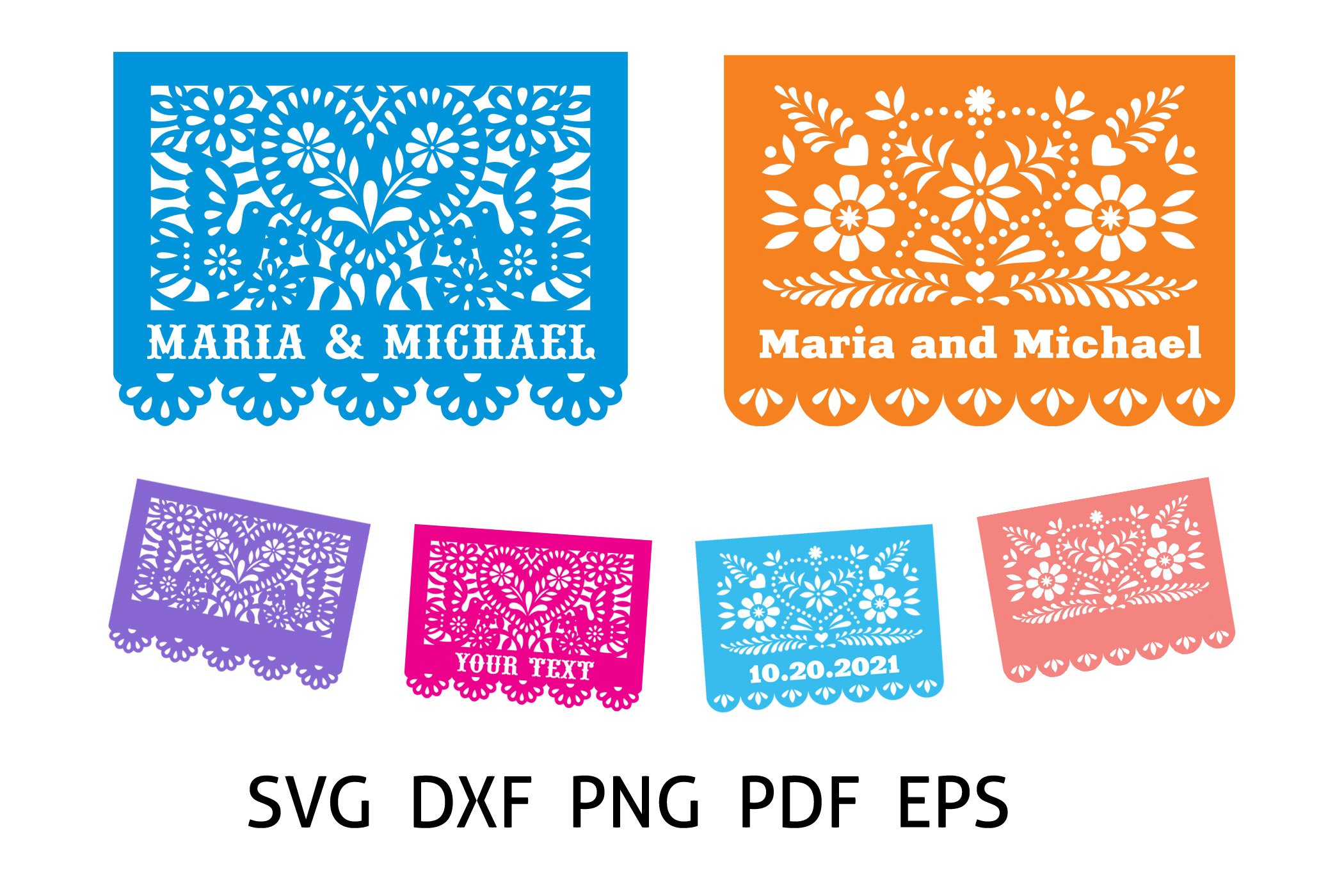 Mexican papel picado banners svg