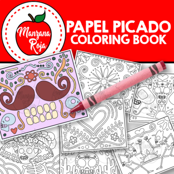 Dia de los muertos papel picado coloring pages by manzana roja tpt