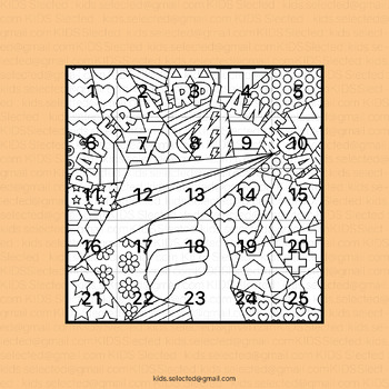 Paper airplane craft template bulletin board coloring collaborative math poster