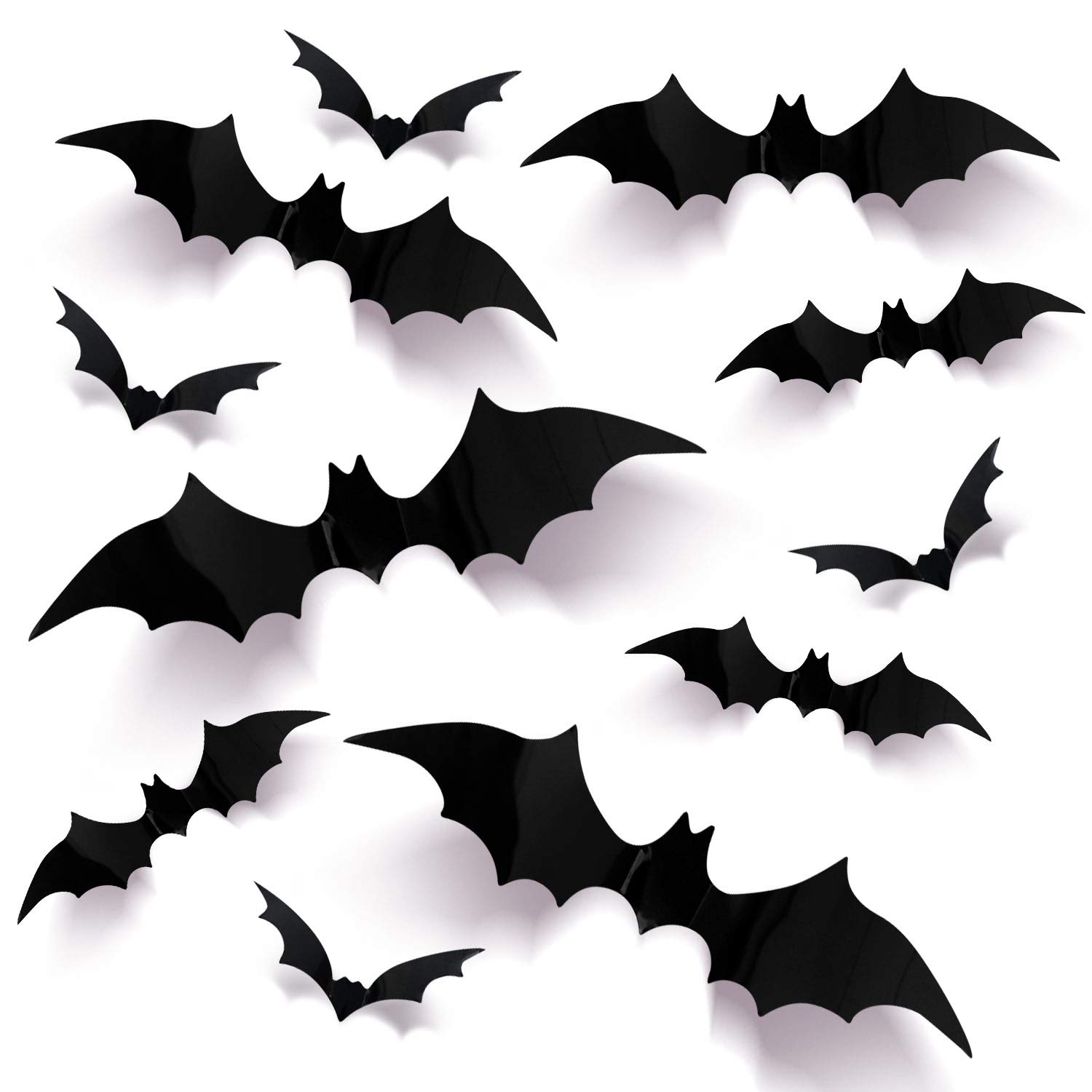 Pcs halloween bats decals room decorations d paper bats stickers cutouts size black bat garland decals for hocus pocus party room decor tools home improvement