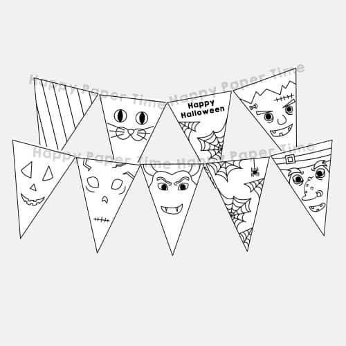 Halloween flag garland template printable