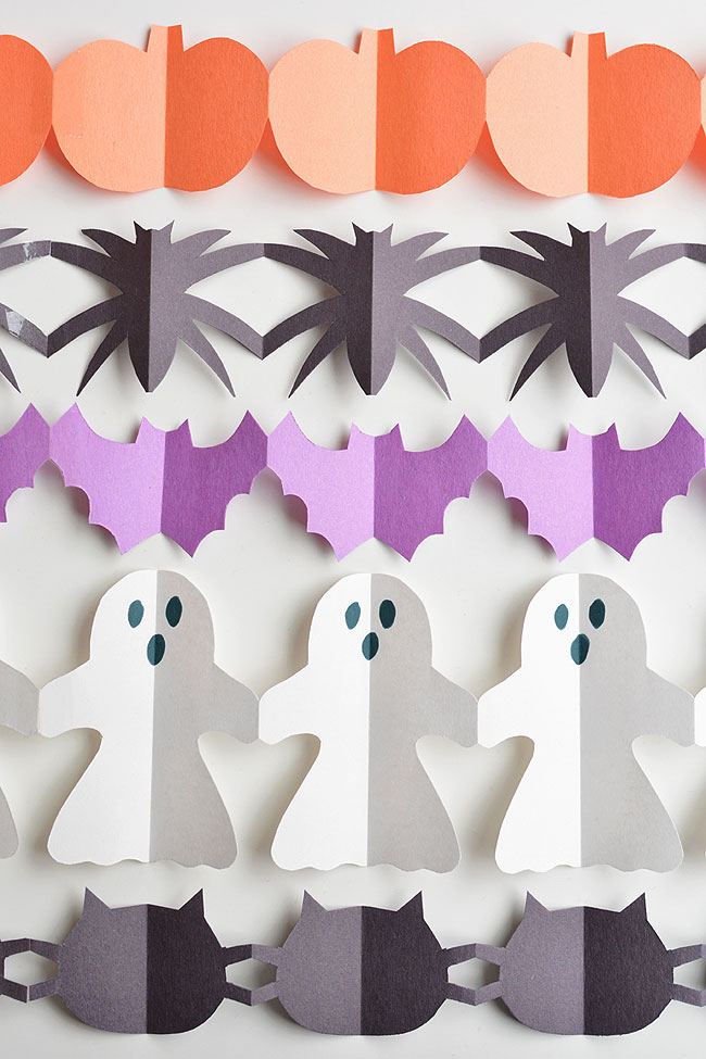 Halloween paper garland cutouts