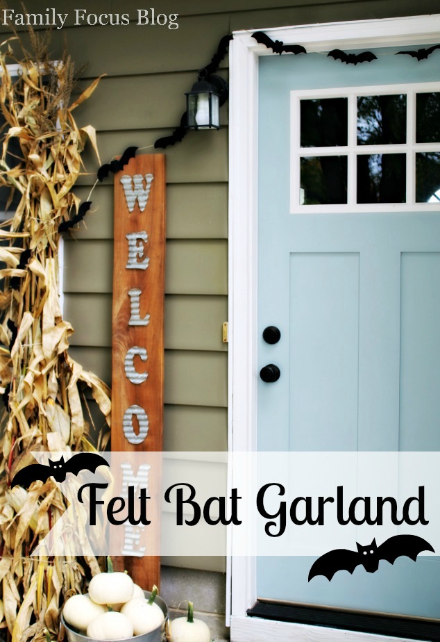 Diy halloween felt garland with spooky bat template