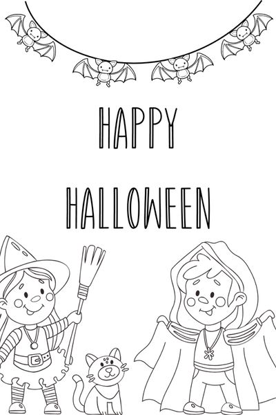 Cute witch coloring pages for halloween