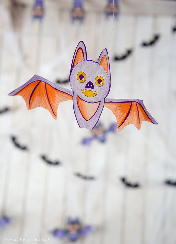 Free printable hanging bat