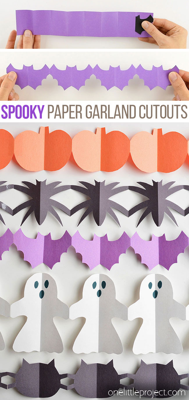 Halloween paper garland cutouts