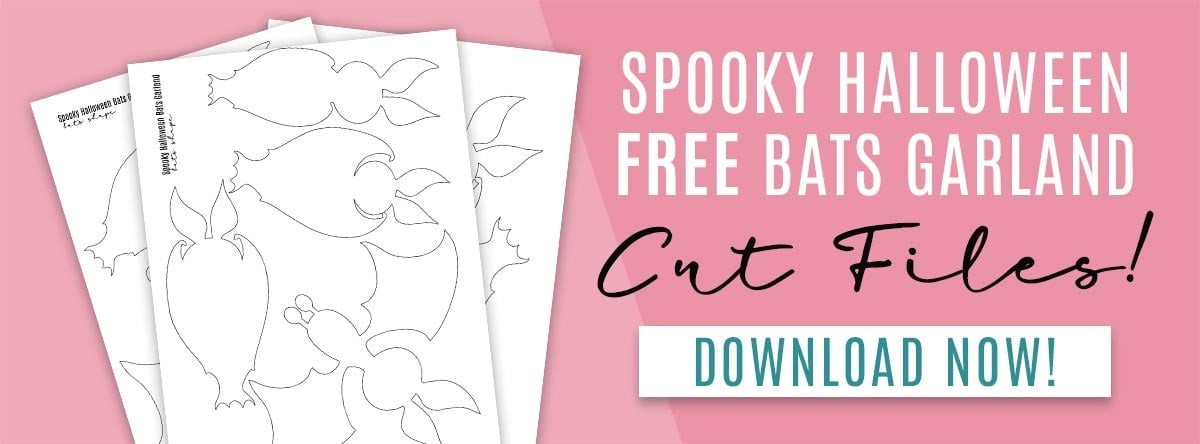 Halloween paper bats garland cut files