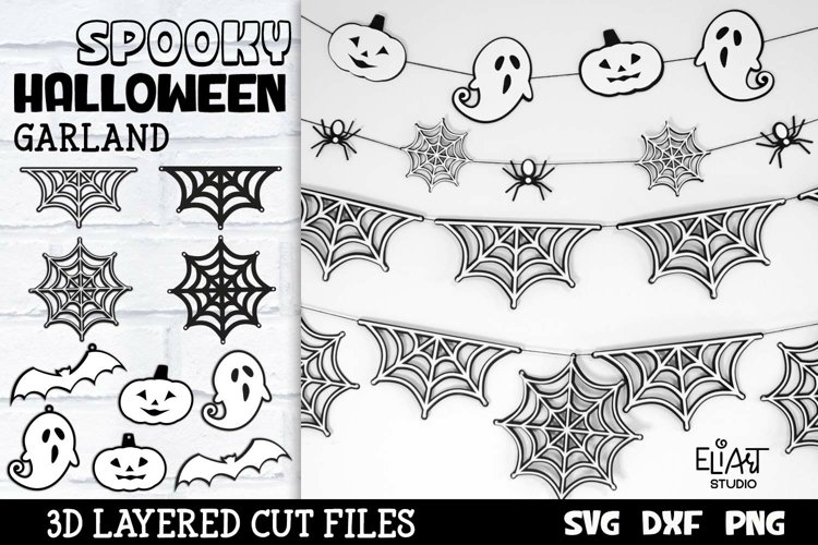 Halloween garland svg layered svg paper home decorations