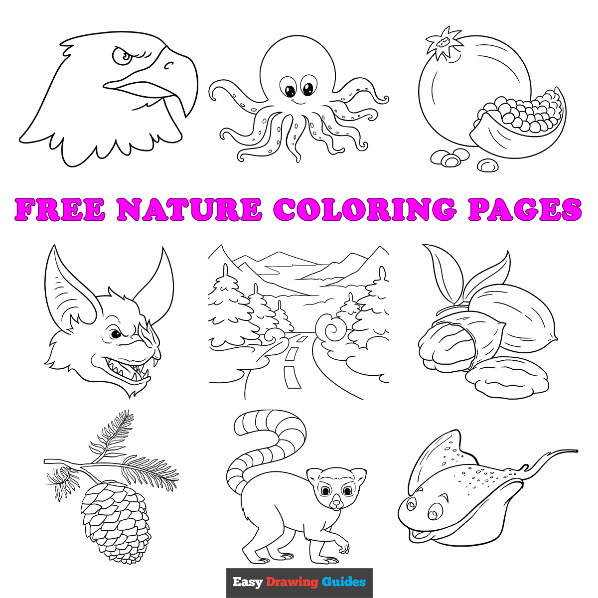 Free printable nature coloring pages for kids