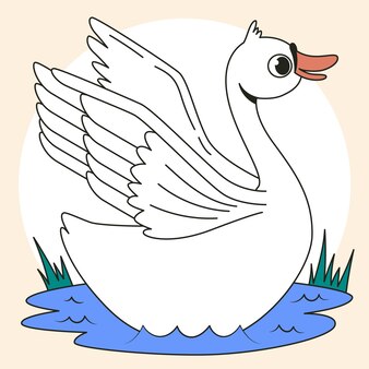 Paper duck coloring pages vectors illustrations for free download