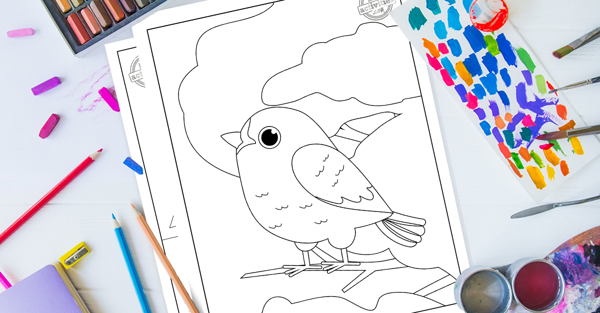 Simple cute bird coloring pages for kids kids activities blog