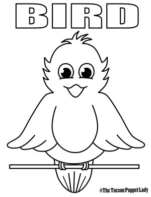 Free bird coloring page â the tucson puppet lady