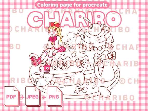 Delicious cake printable coloring pagesadult coloring sheetkids coloring sheetcoloring template