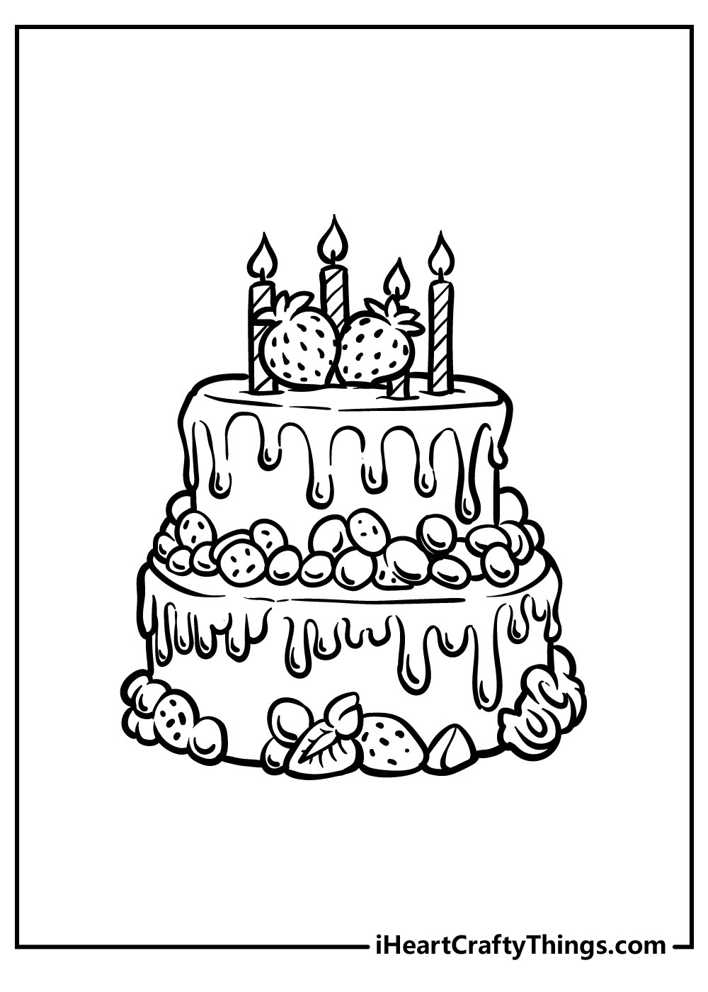 Cake coloring pages free printables