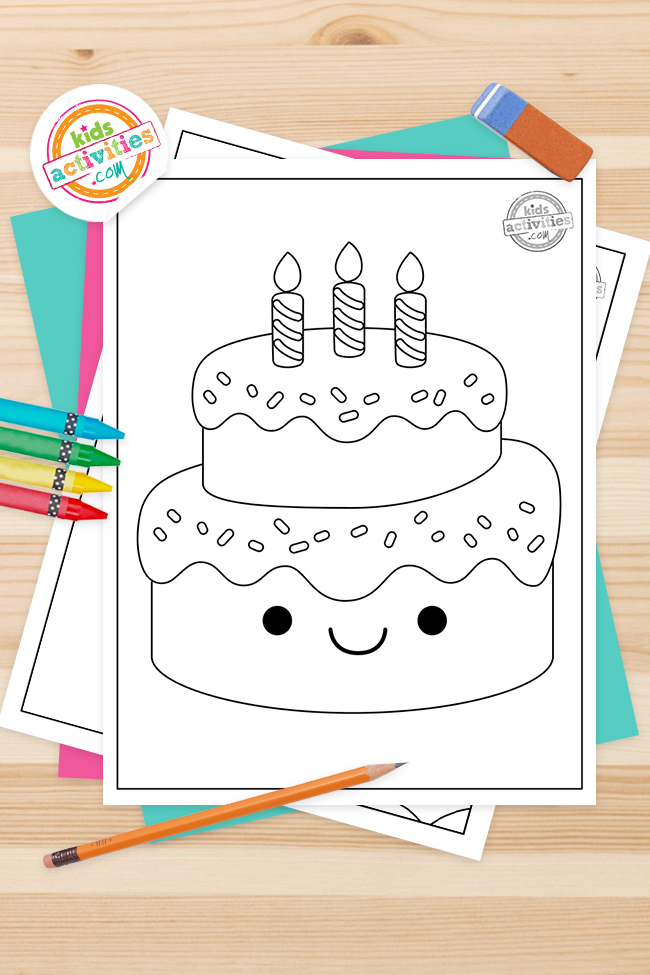 Free printable birthday cake coloring pages kids activities blog