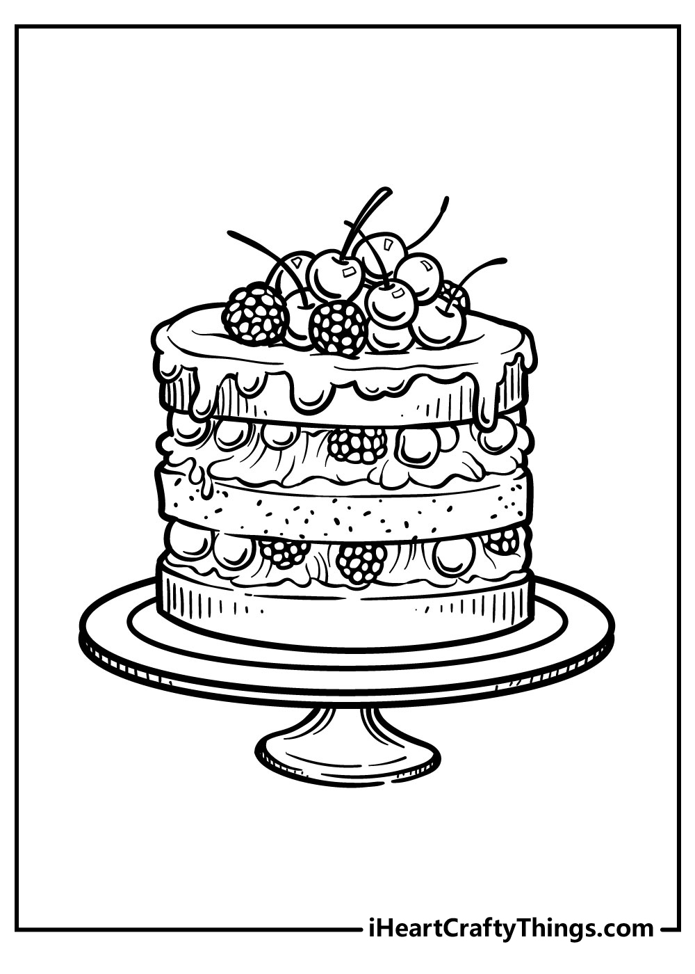 Cake coloring pages free printables