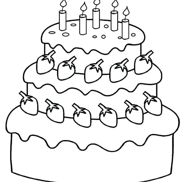 Birthday cake coloring pages pdf to print