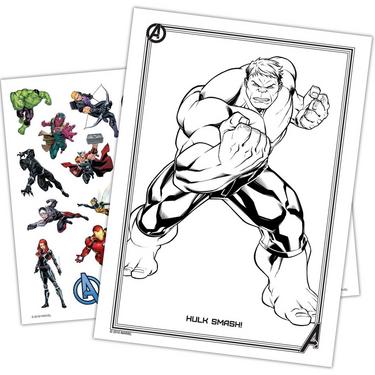 Marvel avengers jumbo paper coloring activity book with temporary tattoos in x in party city