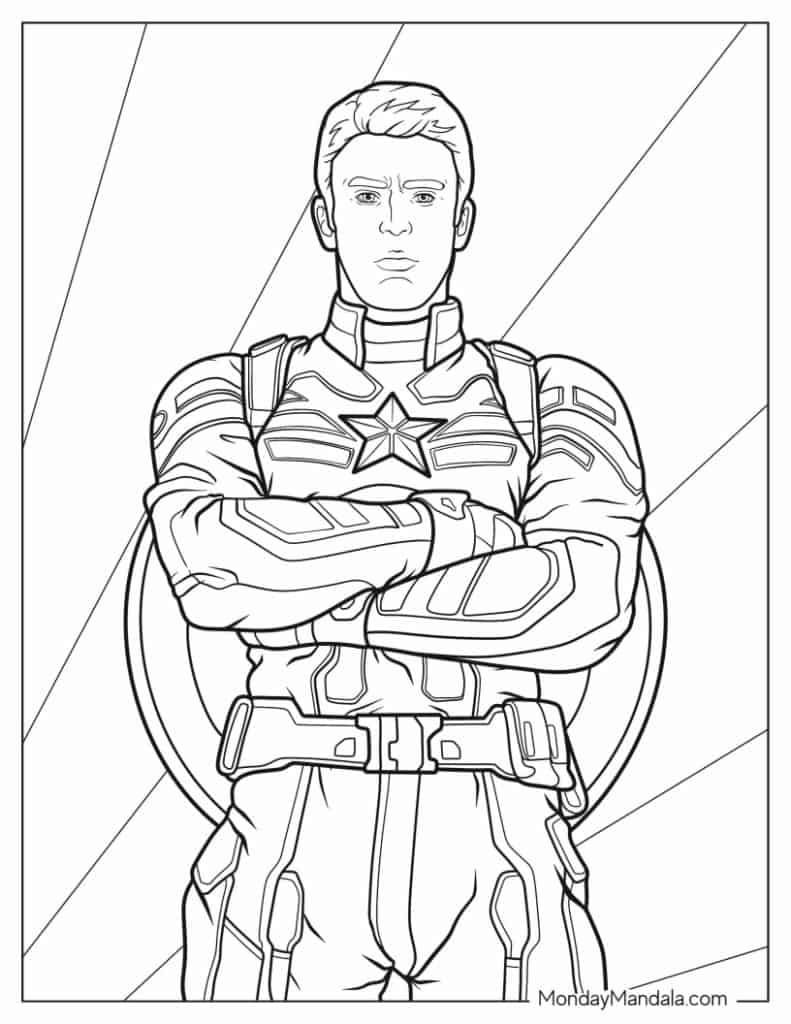 Captain america coloring pages free pdf printables