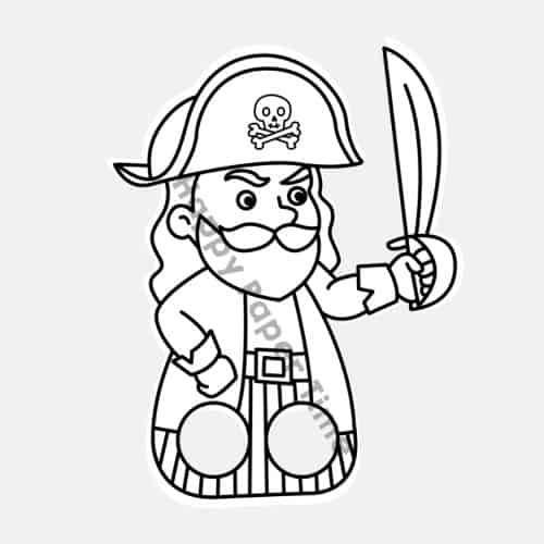 Pirate captain finger puppet printable coloring