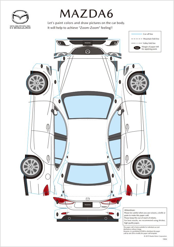 Mazdapaper craft social contribution initiatives mazda paper car paper model car