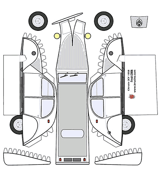 Paper cars coloring pages