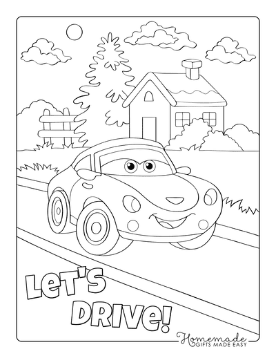 Free printable car coloring pages for kids