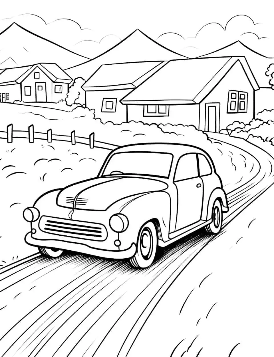 Car coloring pages free printable sheets