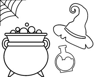 Halloween coloring pages different layouts for kids pumpkins cats candy