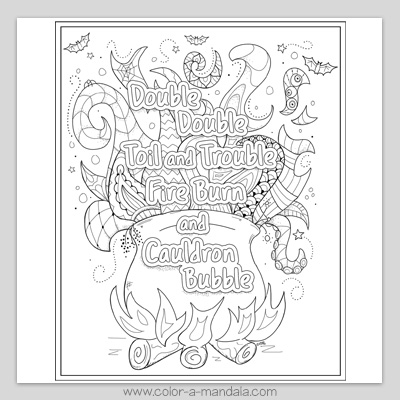 Halloween double double coloring page