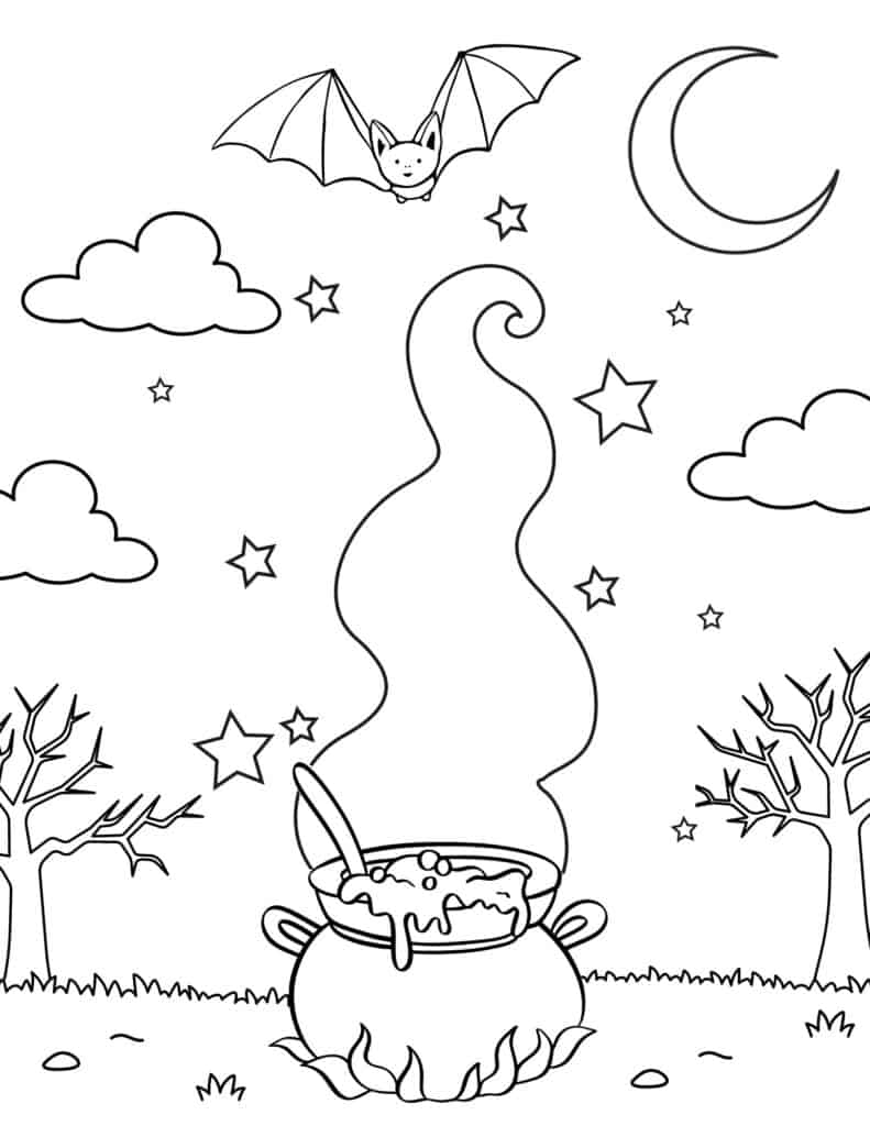 Free halloween witch coloring pages