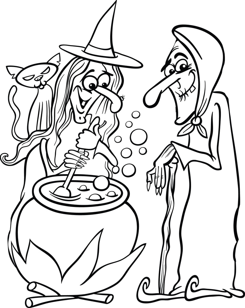 Printable halloween witches coloring page for kids â