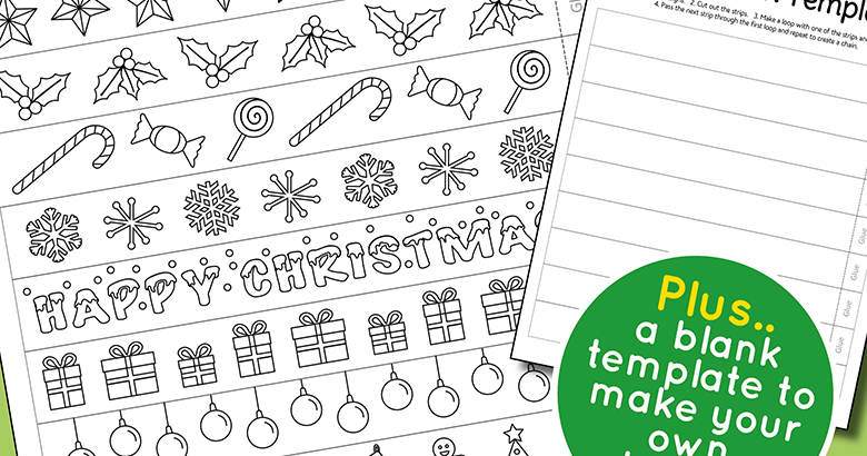 Printable christmas paper chain template