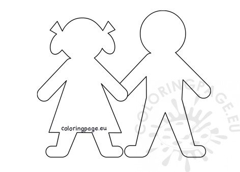 Printable paper doll templates coloring page