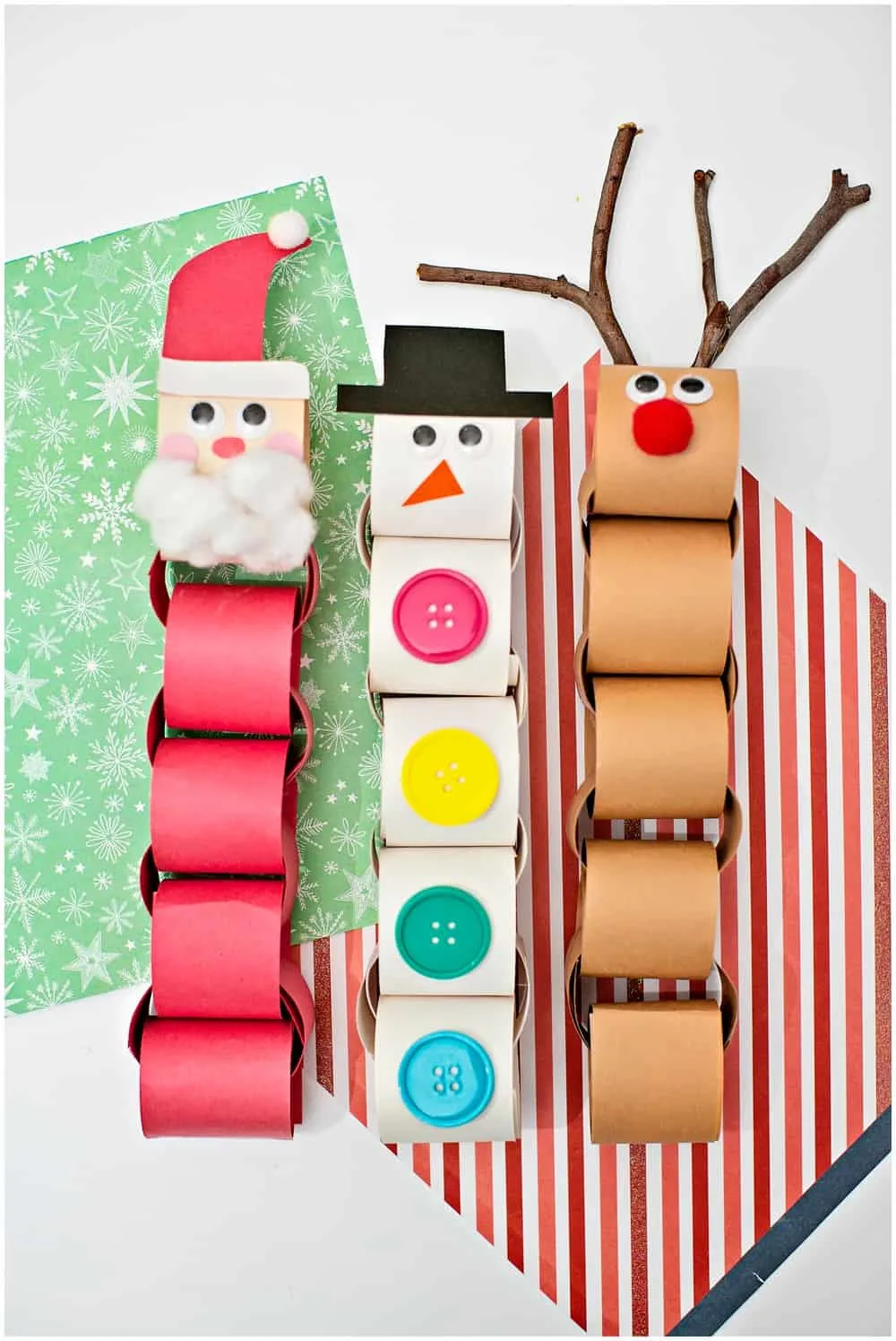 Cute and easy christmas paper chain garland craft