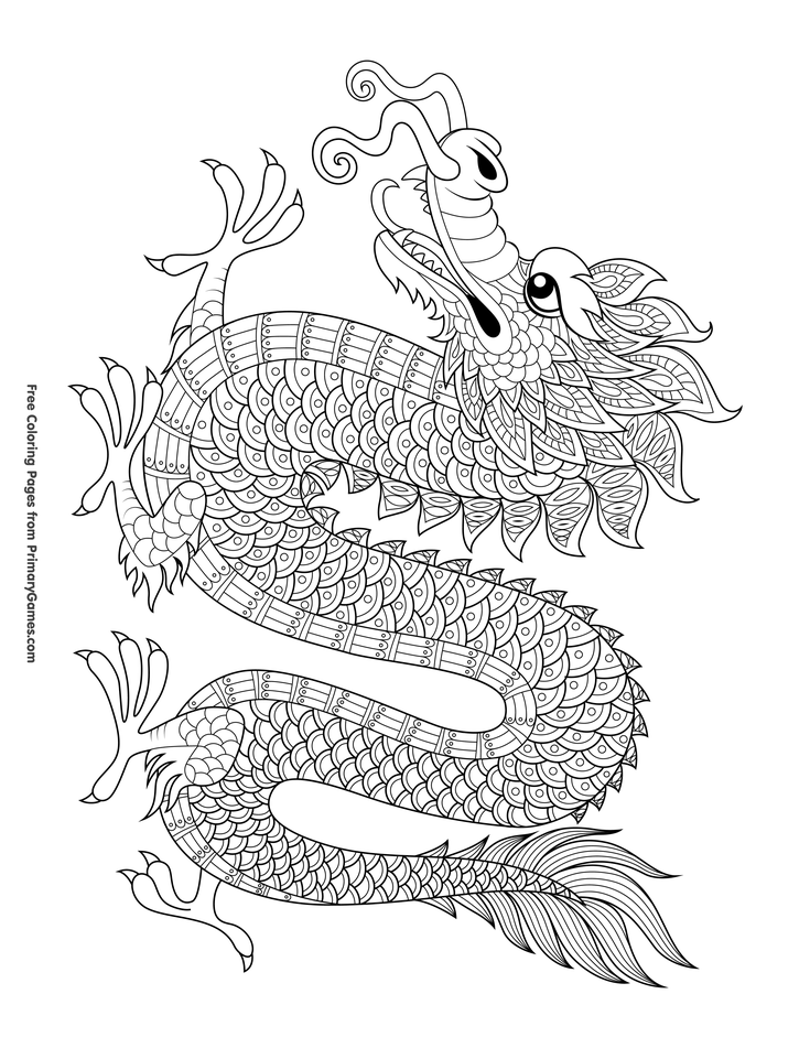 Chinese dragon coloring page â free printable ebook dragon coloring page new year coloring pages chinese dragon