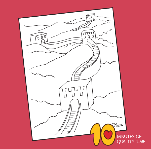 Great wall of china coloring page â minutes of quality time