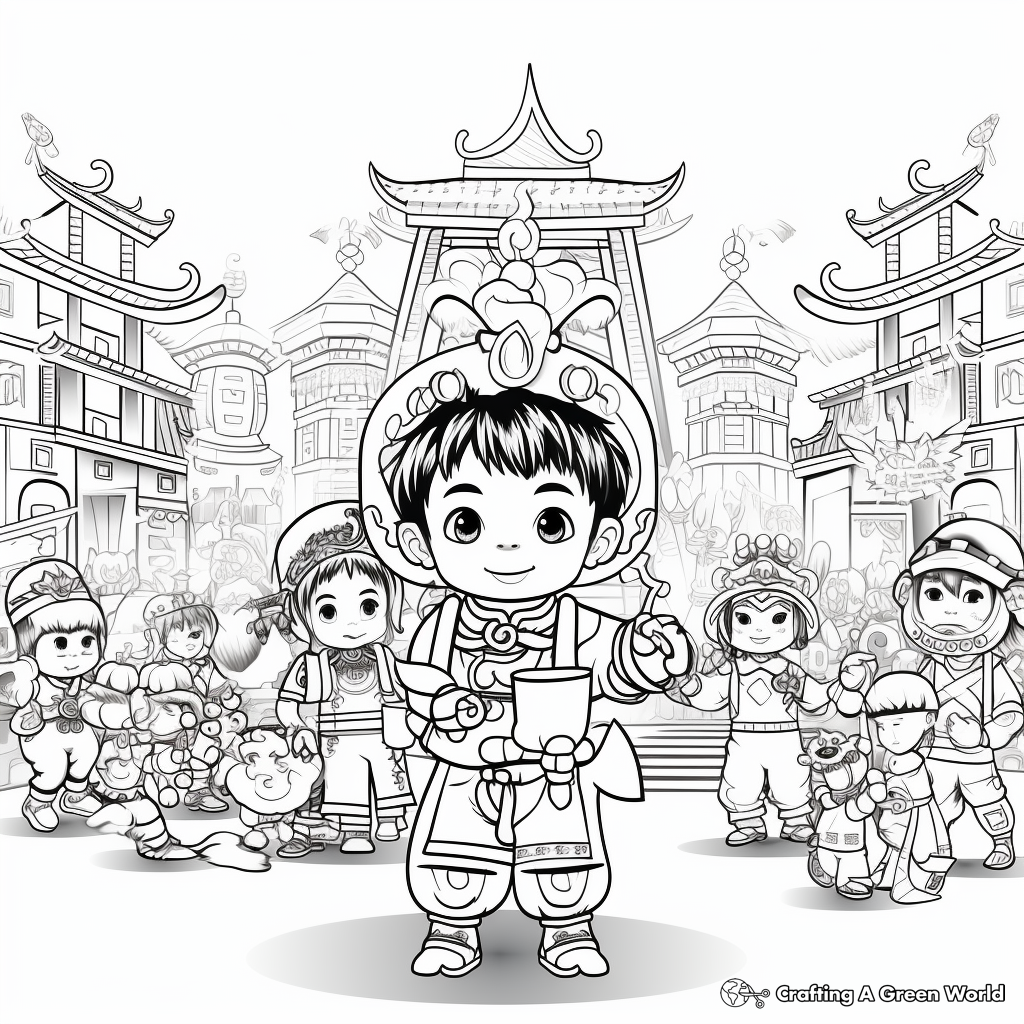 Chinese new year coloring pages