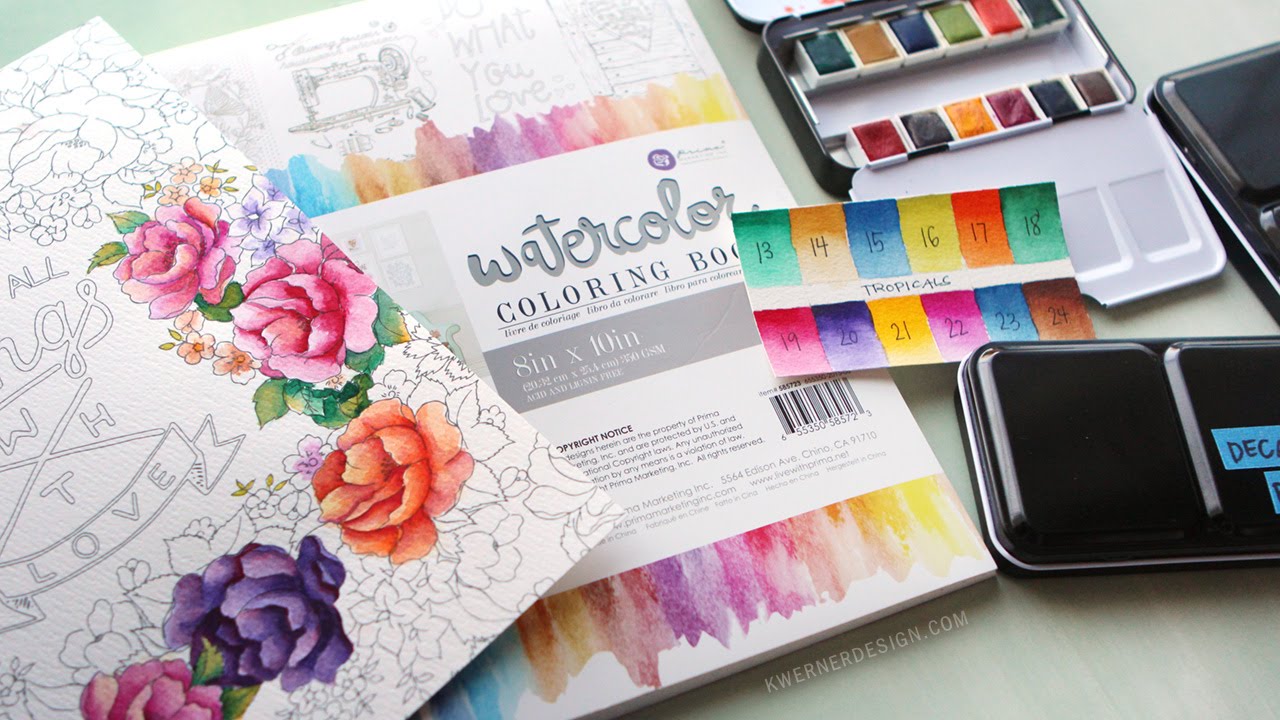 New watercolor pan sets from prima coloring book review â k werner design blog