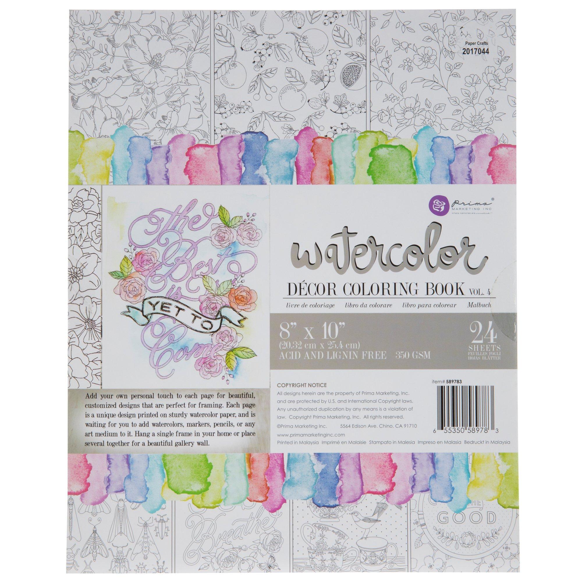 Watercolor decor coloring book volume hobby lobby