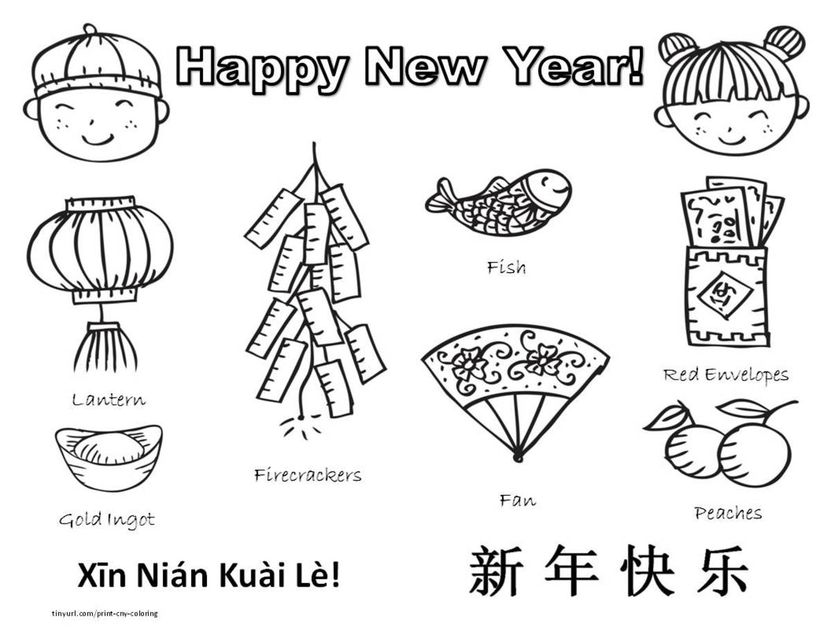 Printable coloring sheets for chinese new year