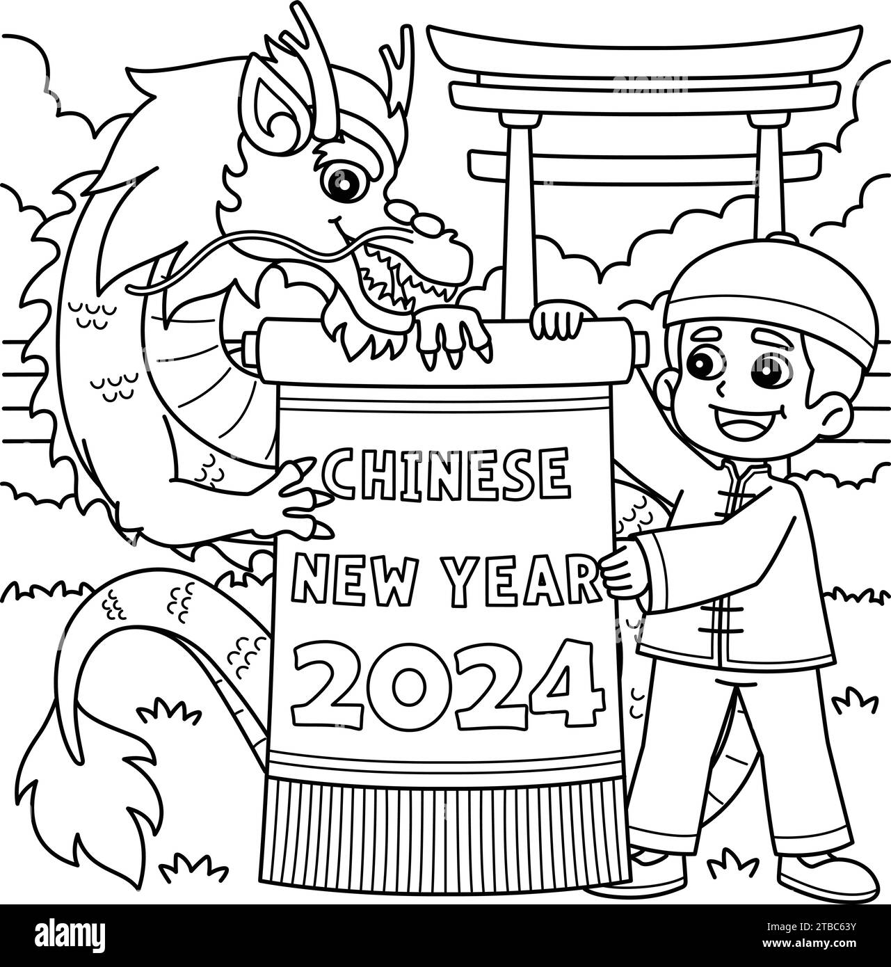 Chinese new year dragon black and white stock photos images