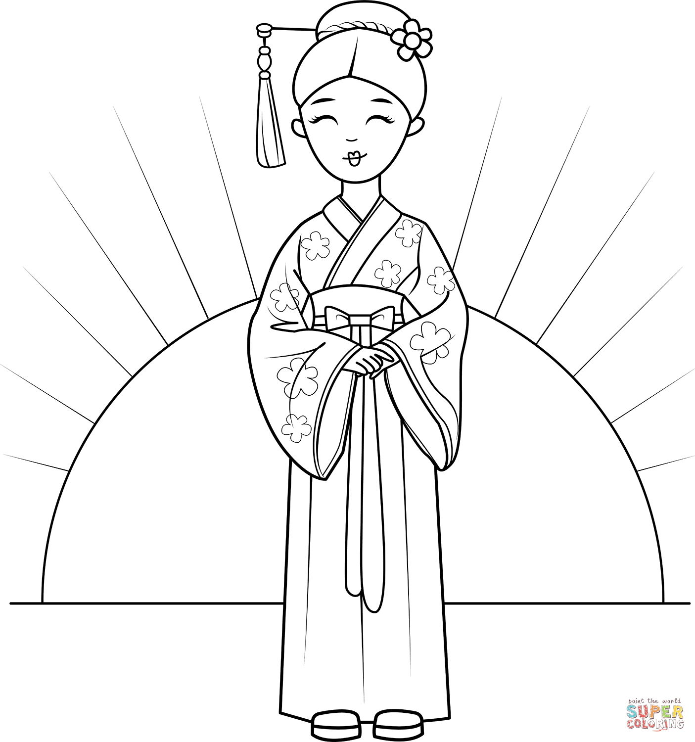 Chinese princess coloring page free printable coloring pages