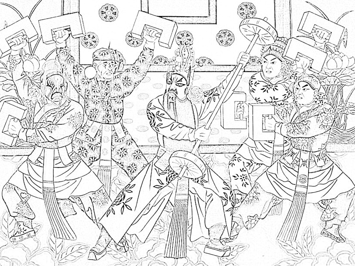 Chinese opera coloring sheets