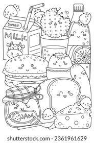 Fitness coloring page stock photos