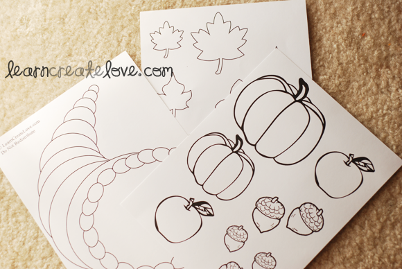 Cornucopia craft w printables