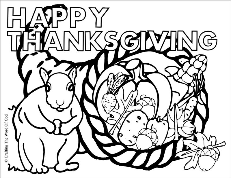 Thanksgiving coloring page crafting the word of god